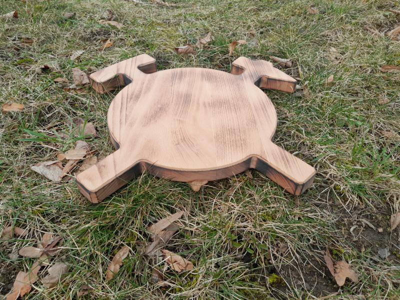Holzservierbrett Hammer und Schlegel Abgeflammt